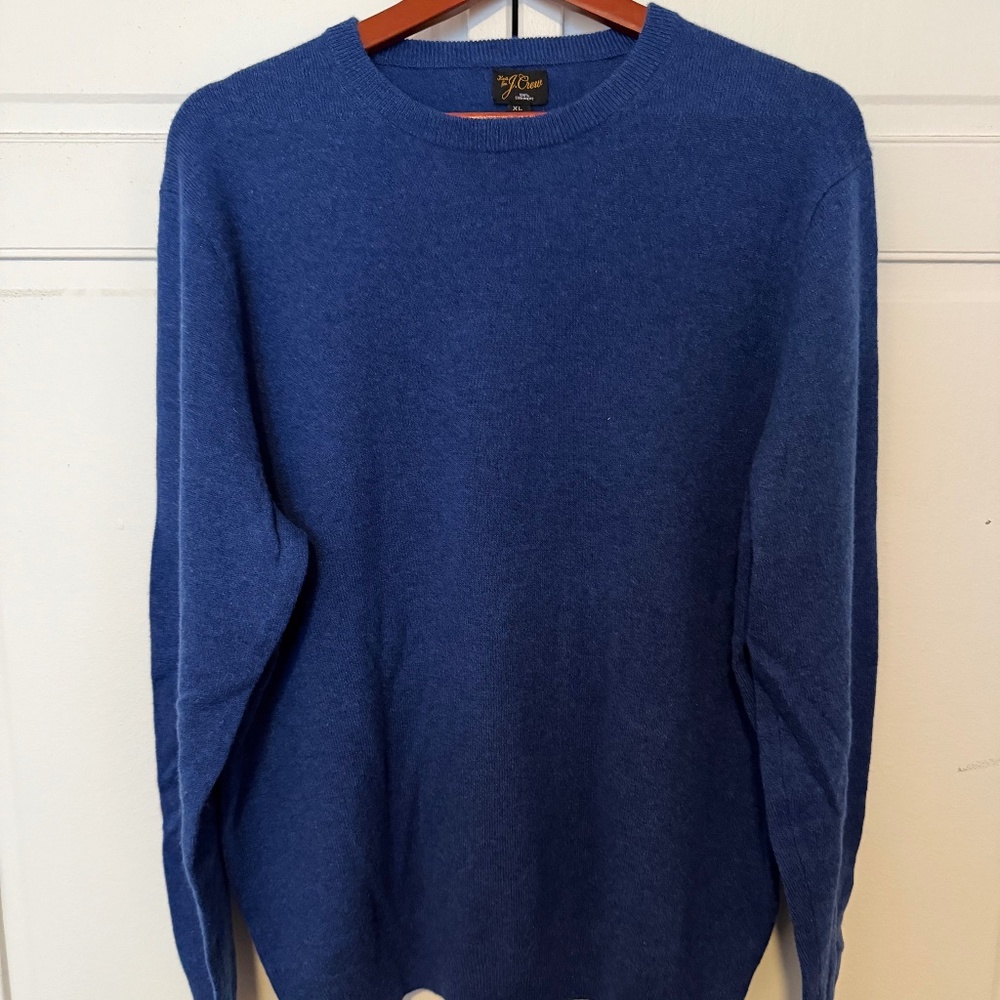 J. Crew Men's XL Cashmere Crewneck Sweater - Heather Night Star - Classic Length